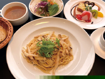 白魚とキノコの明太子パスタ